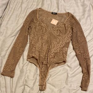 Miss Lola floral mesh body suit. Brand new w/tag